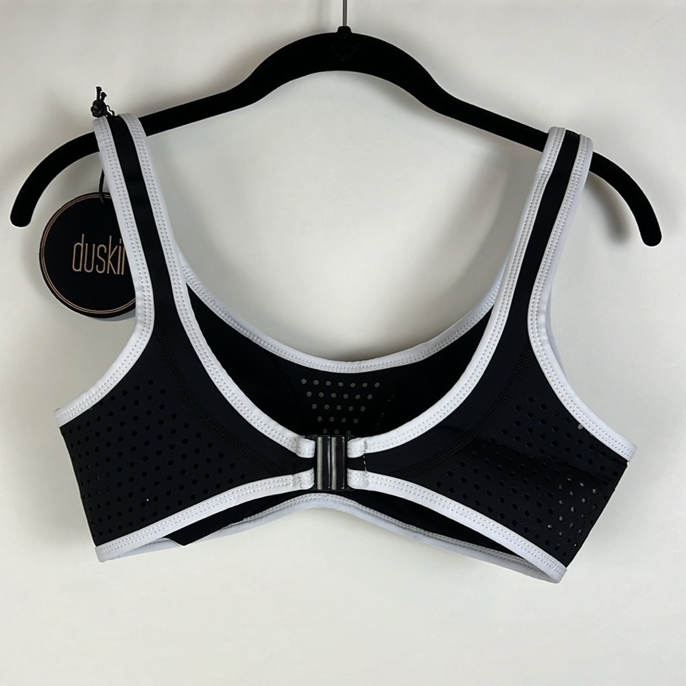 NWT Duskii Black La Kasbah Crop Bikini Top Black Medium Perforated Neoprene - Picture 9 of 11